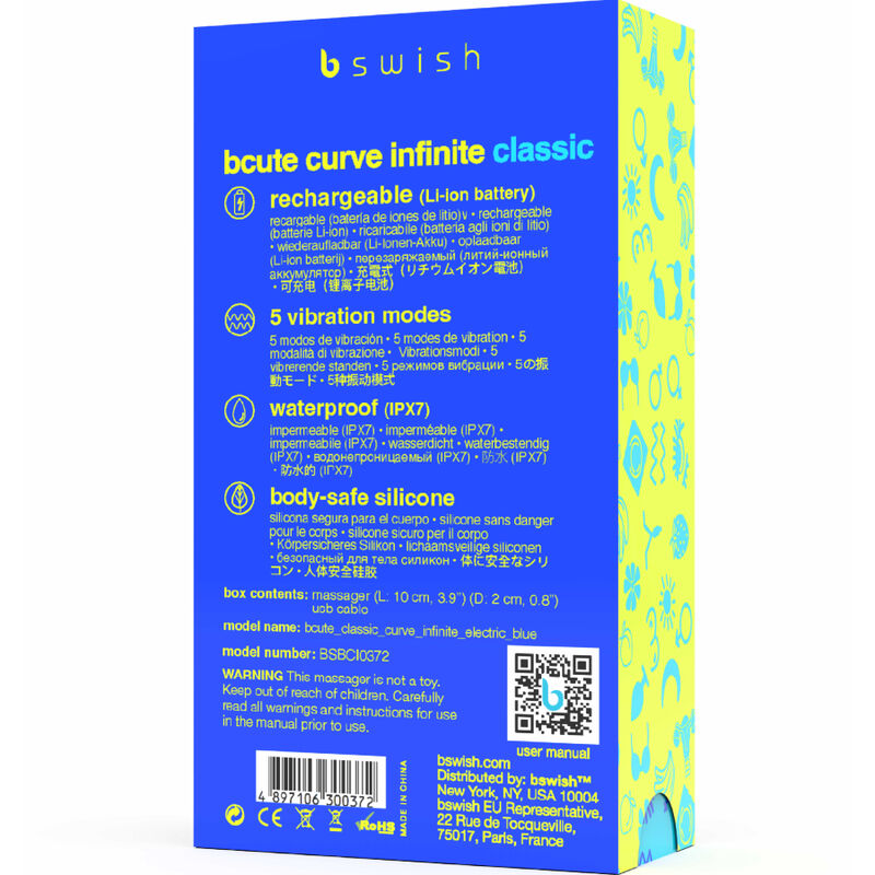 B Swish Bcute Curve Infinite Classic G-pont-vibrátor, kék