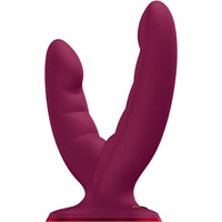 Fun Factory Ryde Piros dupla dildó ergonomikus formával, anális és vaginális használatra, tapadókoronggal rögzíthető
