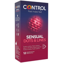 Control Sensual Dots & Lines bordázott óvszer – 12 db