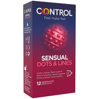 Control Sensual Dots & Lines bordázott óvszer – 12 db