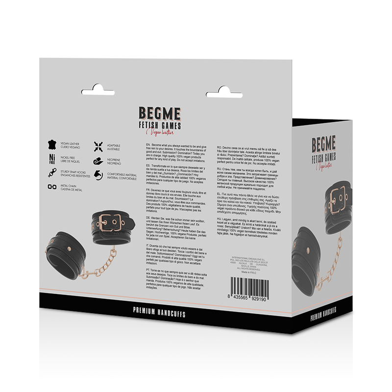 Begme Black Edition műbőr kézbilincs – fekete (9)