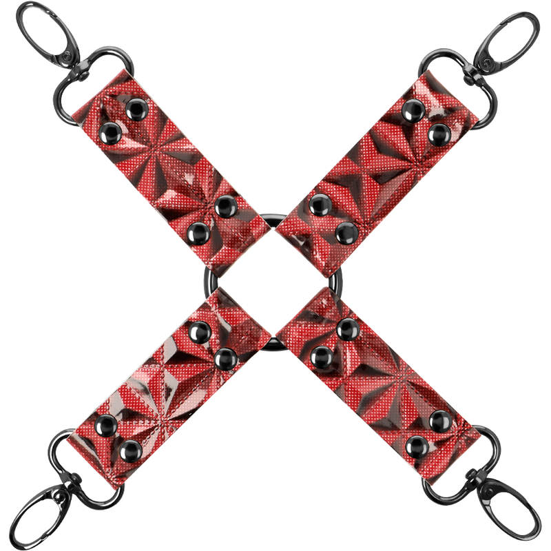 Begme műbőr kéz-láb összekötő (hogtie) – Piros (6)