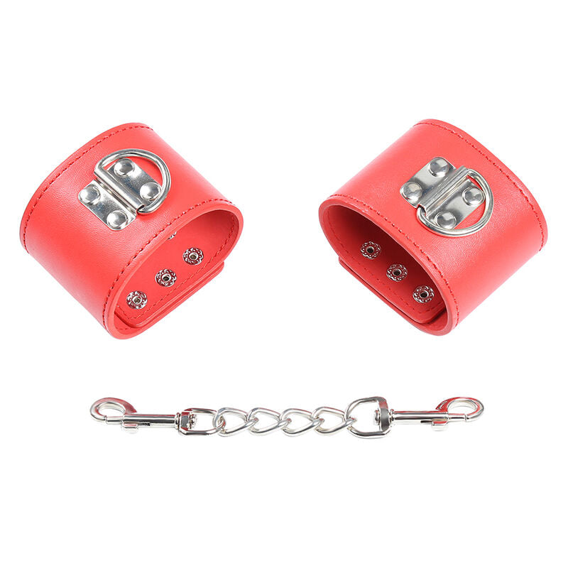 OhMama Fetish patentos kézbilincs – piros (8)