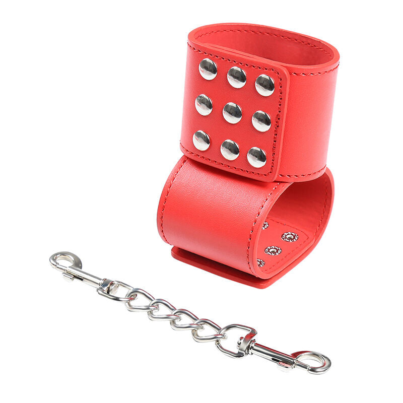 OhMama Fetish patentos kézbilincs – piros