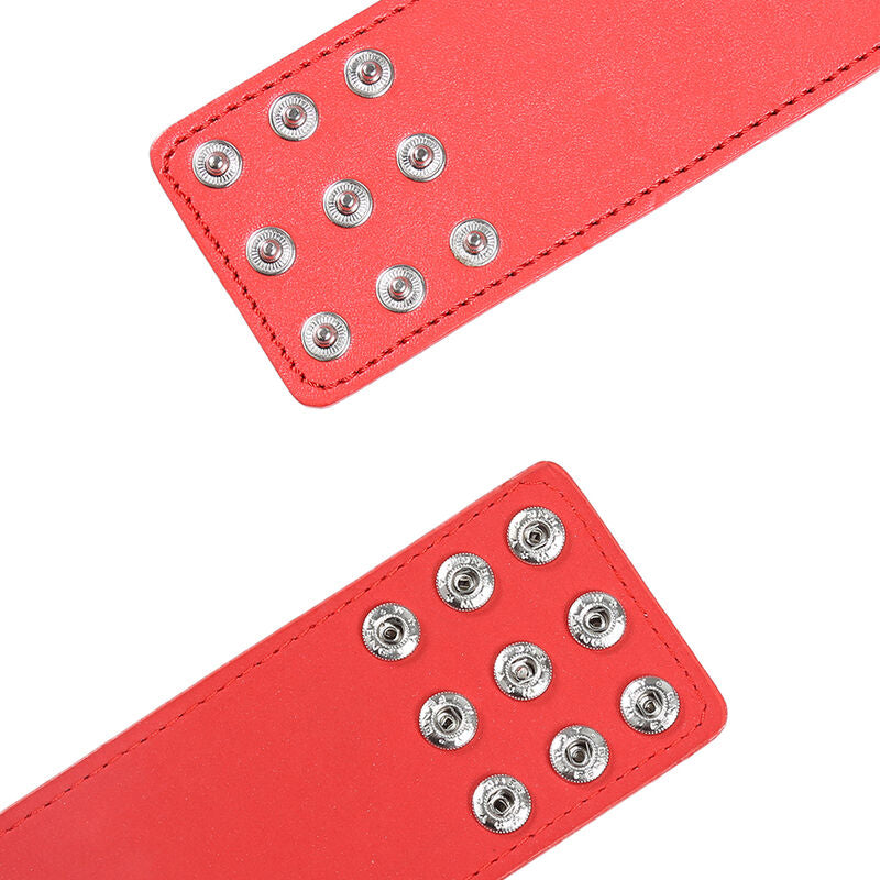 OhMama Fetish patentos kézbilincs – piros (10)