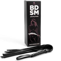 Secret Play BDSM korbács műbőrből – fekete (2)