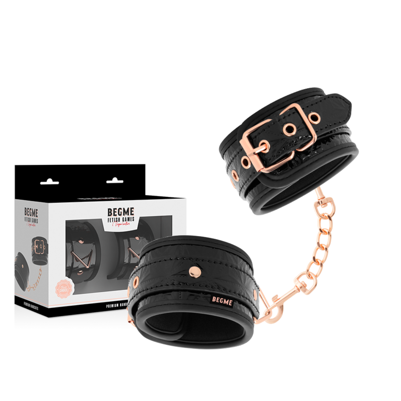 Begme Black Edition műbőr kézbilincs – fekete
