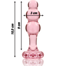 Nebula Model 1 üveg análdugó, 10,5 cm, Ø 3 cm – rózsaszín (3)