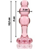 Nebula Model 1 üveg análdugó, 10,5 cm, Ø 3 cm – rózsaszín (3)