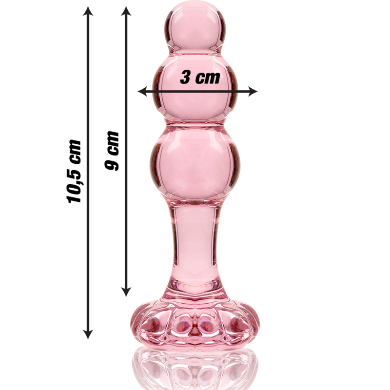 Nebula Model 1 üveg análdugó, 10,5 cm, Ø 3 cm – rózsaszín (3)