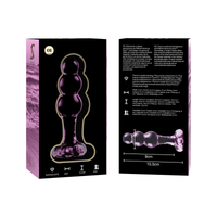 Nebula Model 1 üveg análdugó, 10,5 cm, Ø 3 cm – rózsaszín (6)