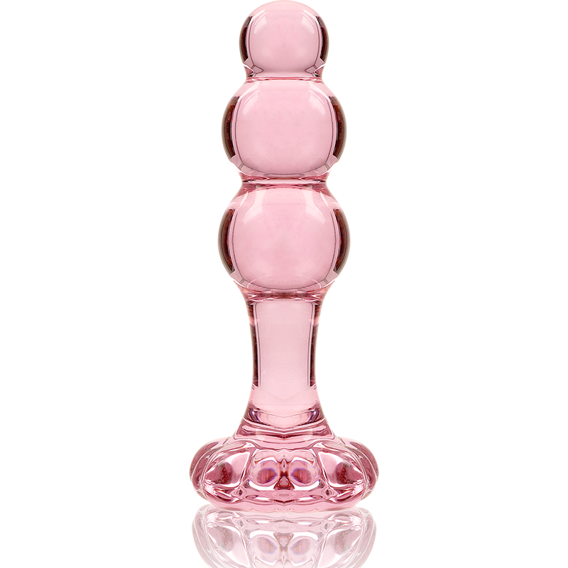 Nebula Model 1 üveg análdugó, 10,5 cm, Ø 3 cm – rózsaszín (5)