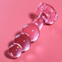 Nebula Model 1 üveg análdugó, 10,5 cm, Ø 3 cm – rózsaszín (2)