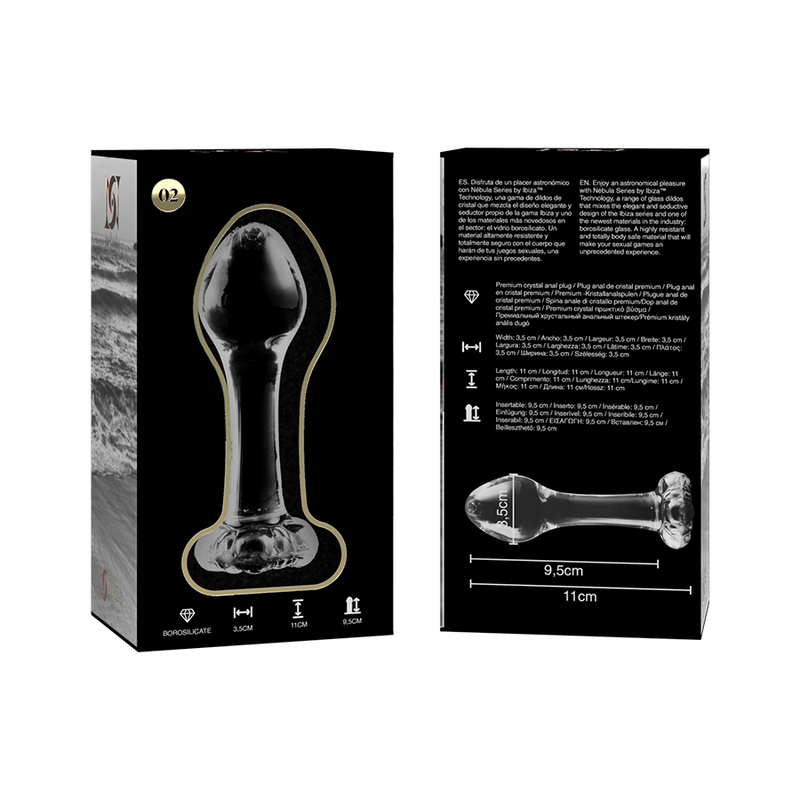 Nebula Model 2 üveg análdugó, 11 cm, Ø 3,5 cm – átlátszó (5)
