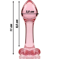 Nebula Model 2 üveg análdugó, 11 cm, Ø 3,5 cm – rózsaszín (3)