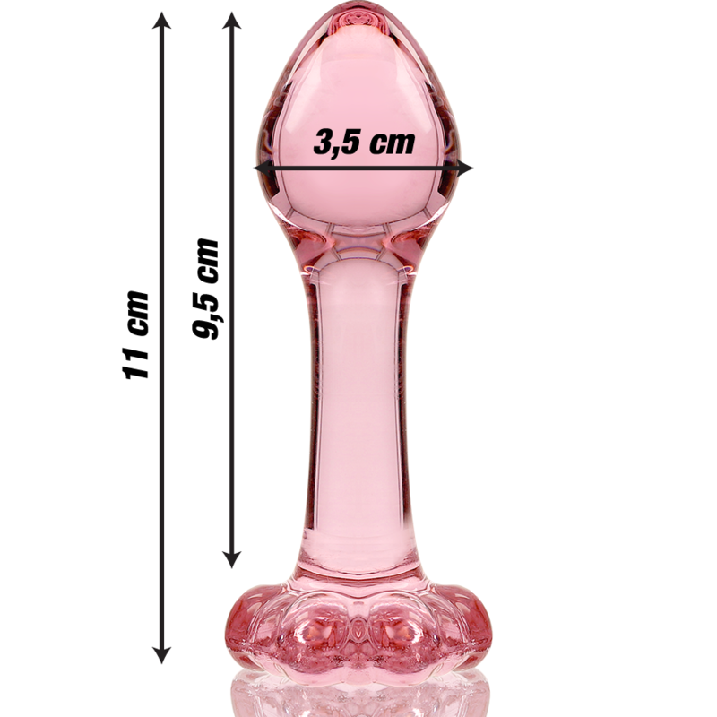 Nebula Model 2 üveg análdugó, 11 cm, Ø 3,5 cm – rózsaszín (3)