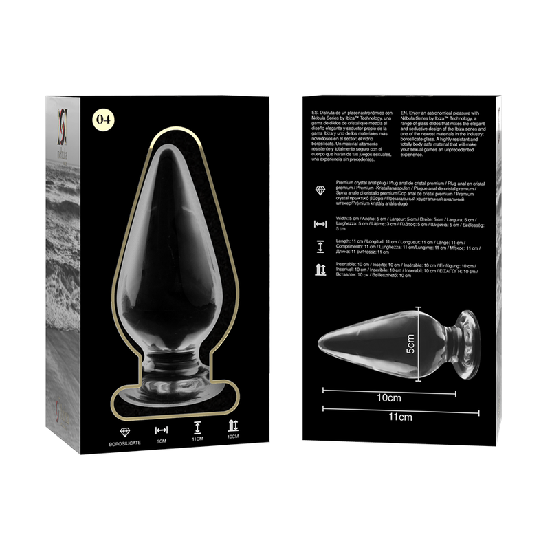 Nebula Model 4 üveg análdugó, 11 cm, Ø 5 cm – átlátszó (5)