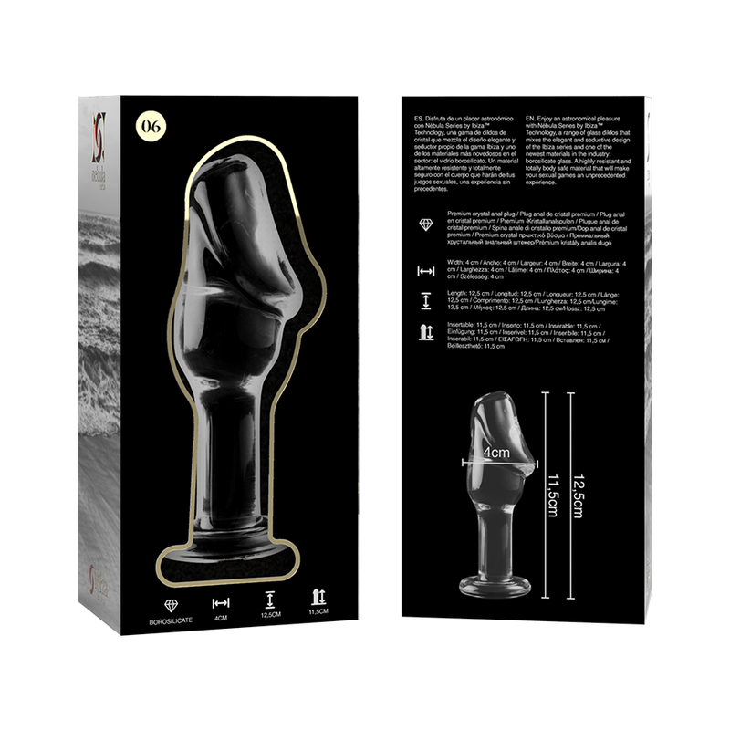 Nebula Model 6 üveg análdugó, 12,5 cm, Ø 4 cm – átlátszó (5)