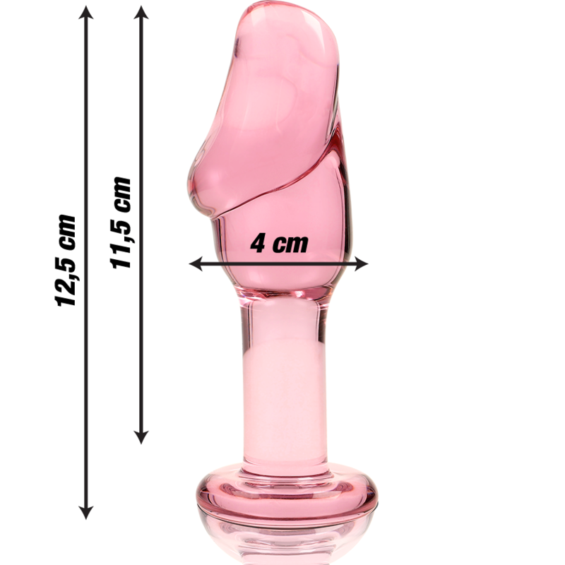 Nebula Model 6 üveg análdugó, 12,5 cm, Ø 4 cm – rózsaszín (3)