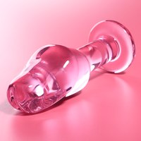 Nebula Model 6 üveg análdugó, 12,5 cm, Ø 4 cm – rózsaszín (2)