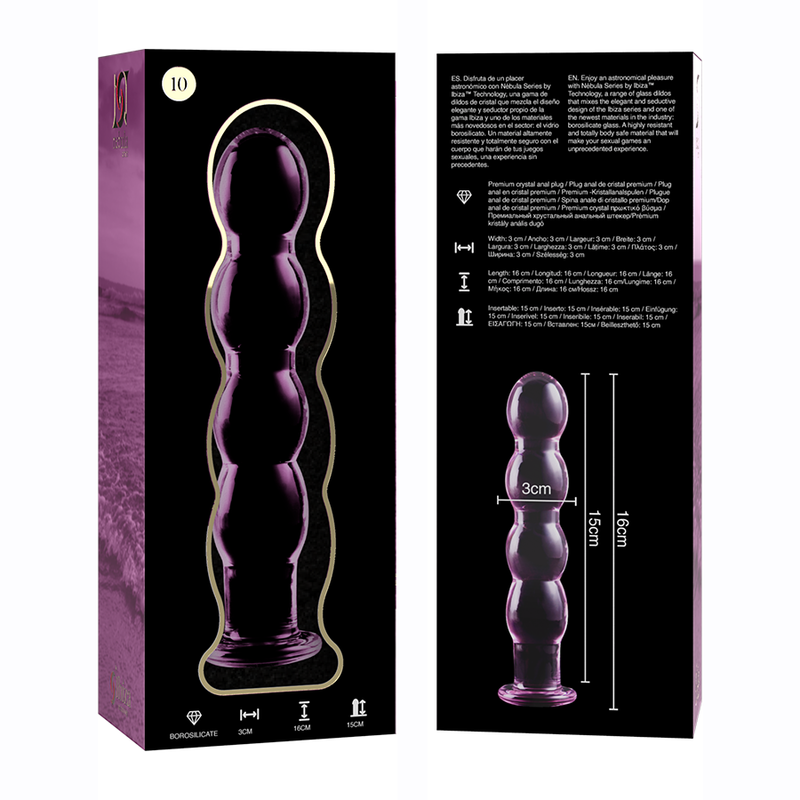 Nebula Model 10 üvegdildó, 16,5 cm – rózsaszín (6)