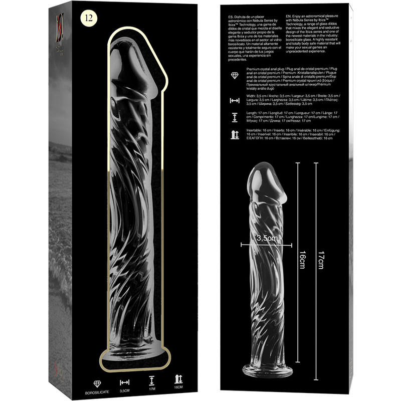 Nebula Model 12 üvegdildó, 17 cm – átlátszó (4)