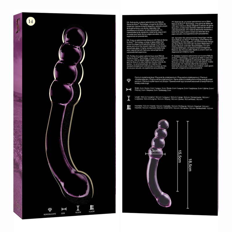 Nebula Model 14 üvegdildó, 18,5 cm – rózsaszín (5)