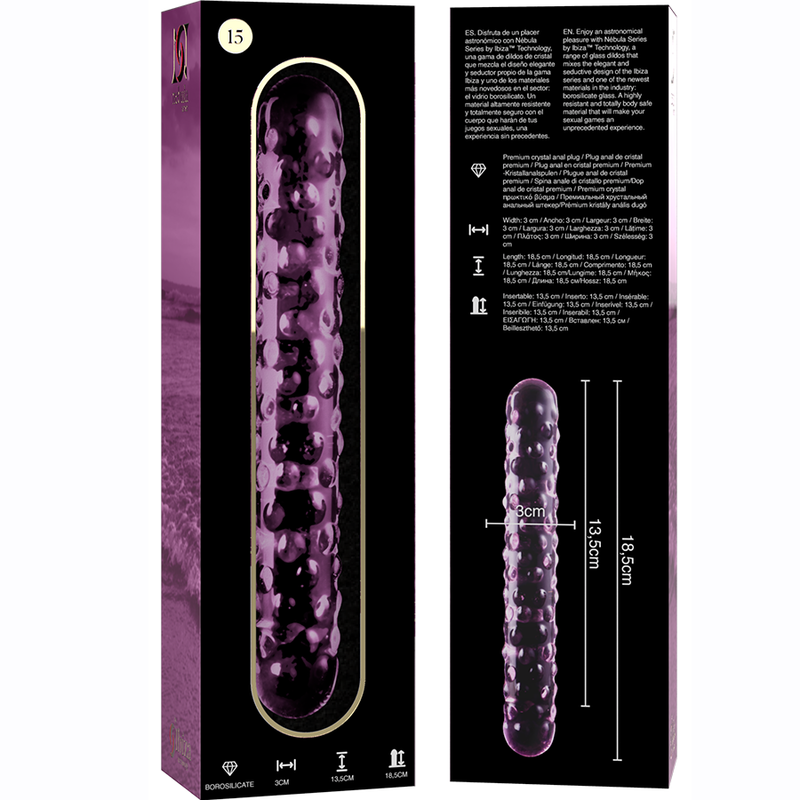 Nebula Model 15 üvegdildó, 18,5 cm – rózsaszín (6)
