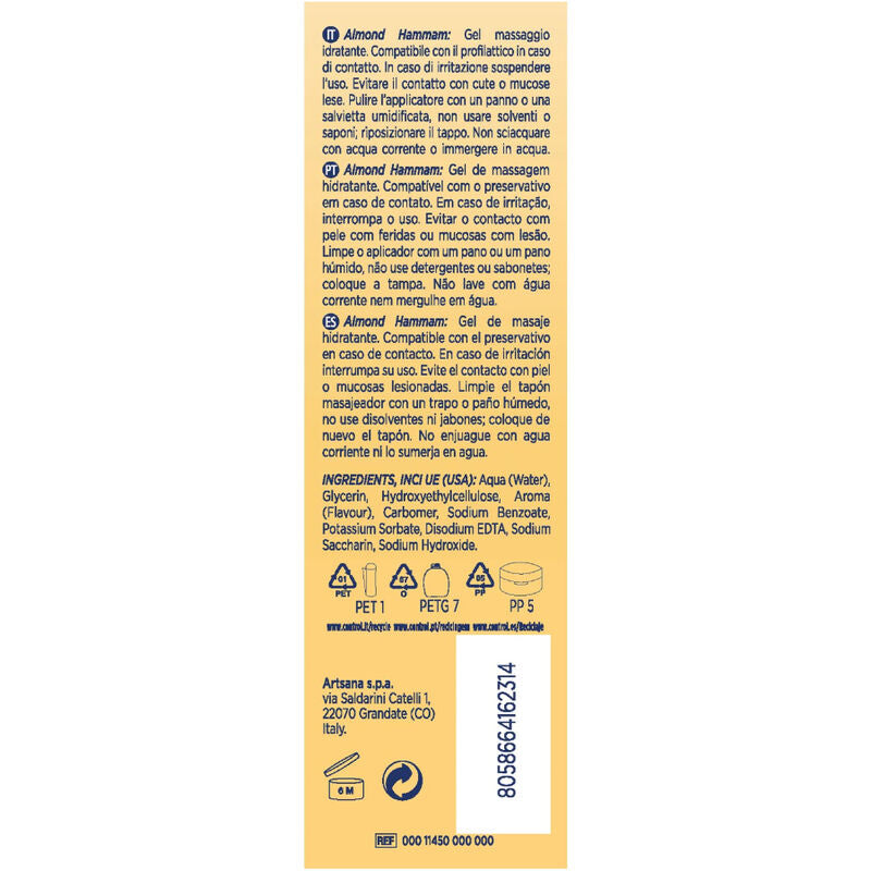 Control Almond Hammam vízbázisú masszázsgél – 200 ml (3)