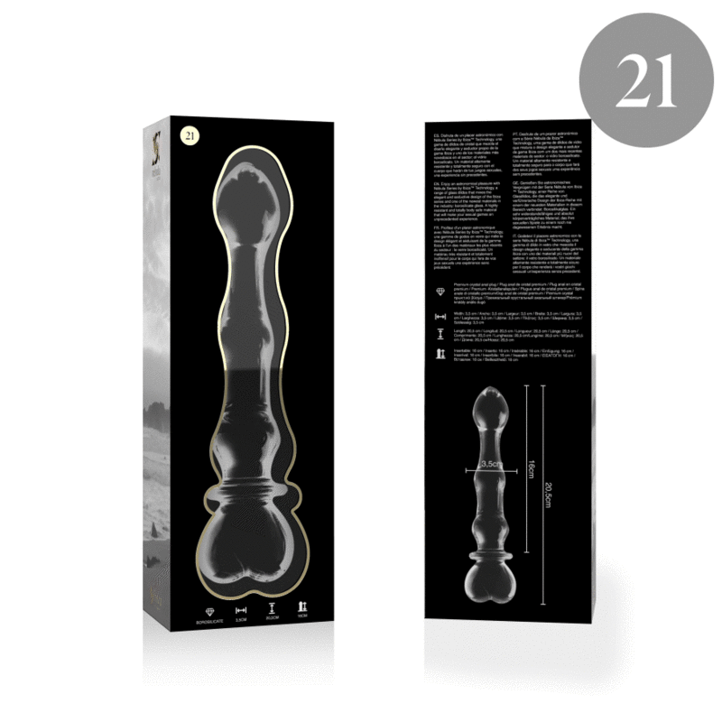 Nebula Model 21 üvegdildó, 20,5 cm – átlátszó (4)