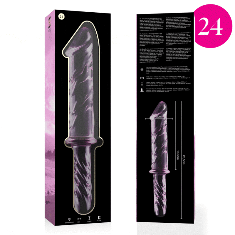Nebula Model 24 üvegdildó, 28,5 cm – rózsaszín (4)