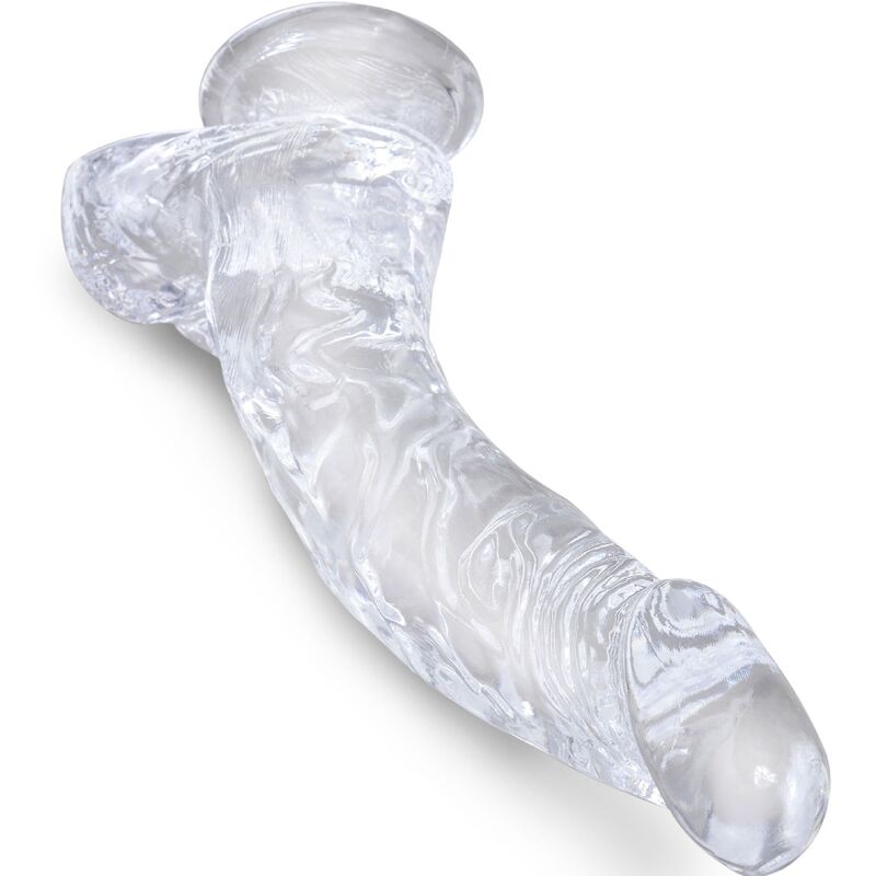 King Cock Clear ívelt herés dildó, 16,5 cm