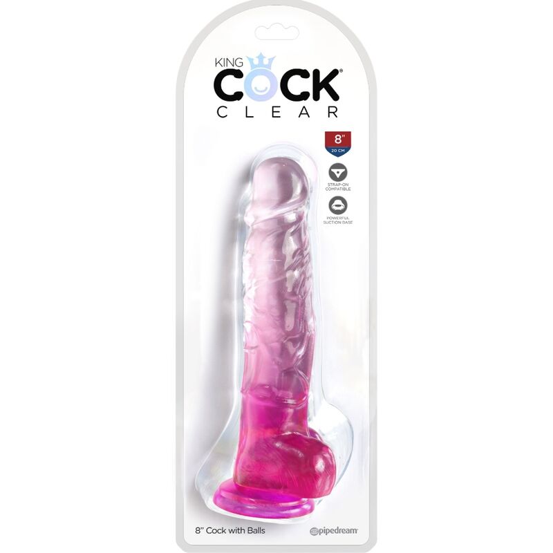King Cock Clear herés élethű dildó, 16,5 cm – rózsaszín (2)