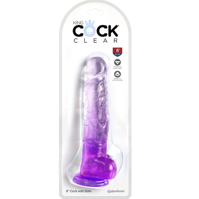 King Cock Clear herés élethű dildó, 16,5 cm – lila (2)