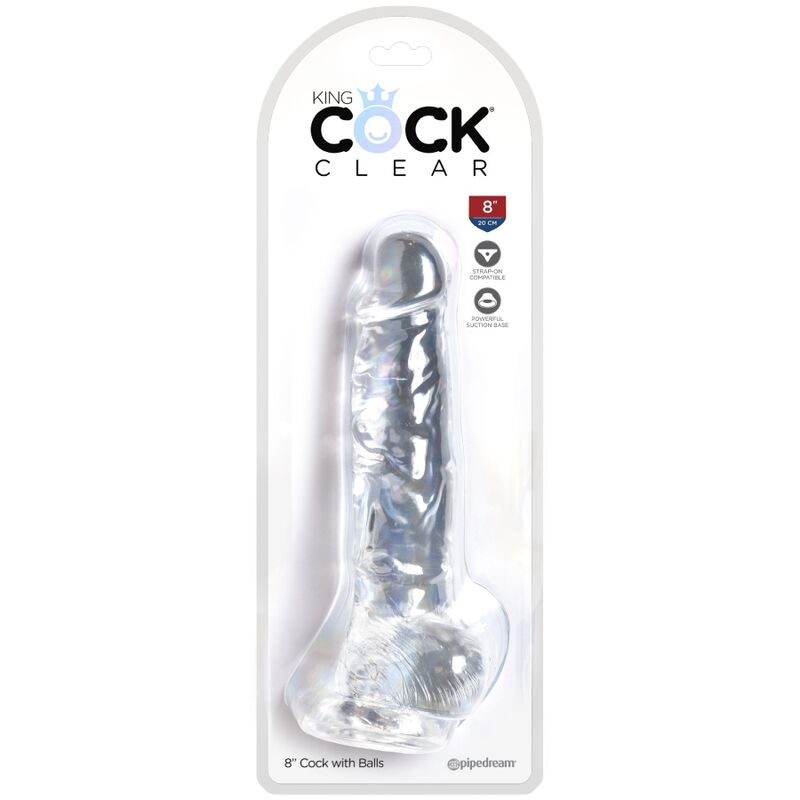 King Cock Clear herés élethű dildó, 16,5 cm – átlátszó (5)