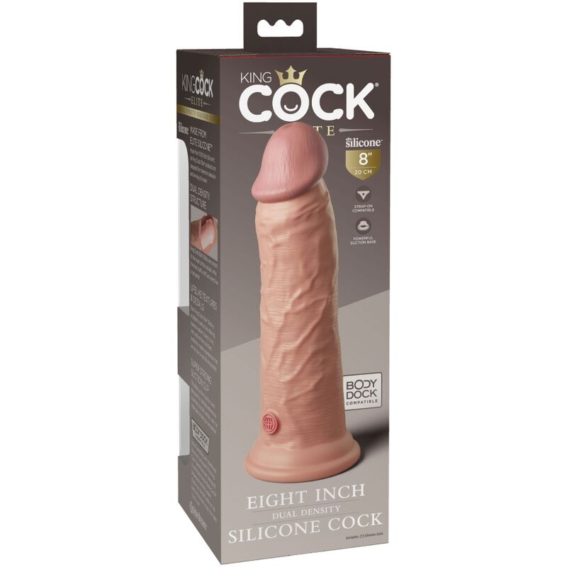King Cock Elite szilikon élethű dildó, 20 cm – testszín (6)