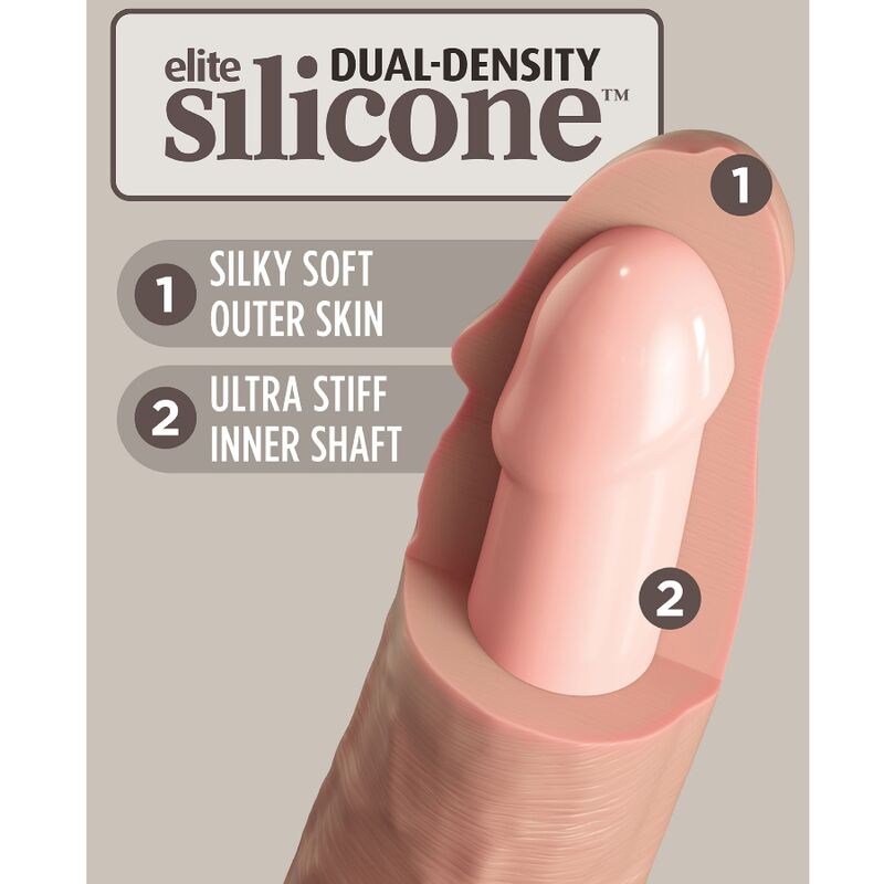 King Cock Elite szilikon élethű dildó, 20 cm – testszín (4)