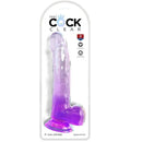King Cock Clear herés dildó, 20 cm – lila (2)