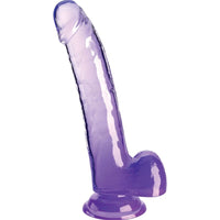 King Cock Clear herés dildó, 20 cm – lila