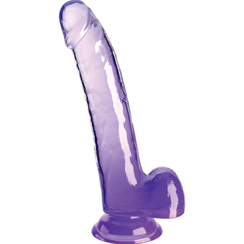 King Cock Clear herés dildó, 20 cm – lila