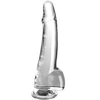 King Cock Clear vastag herés dildó, 19 cm – átlátszó