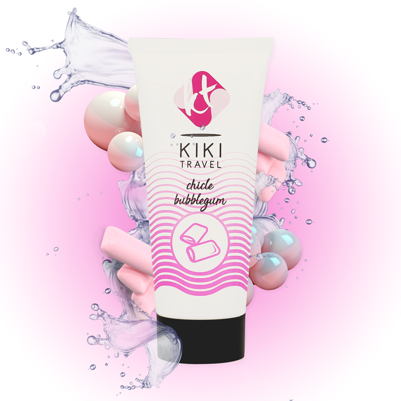 Kikí Travel ízesített vízbázisú síkosító – 50 ml – Epres rágógumi (12)