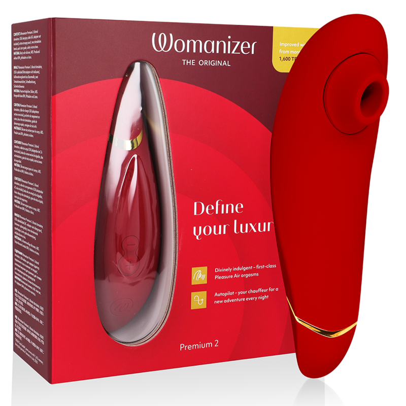 Womanizer Premium 2 léghullámos csiklóizgató – piros