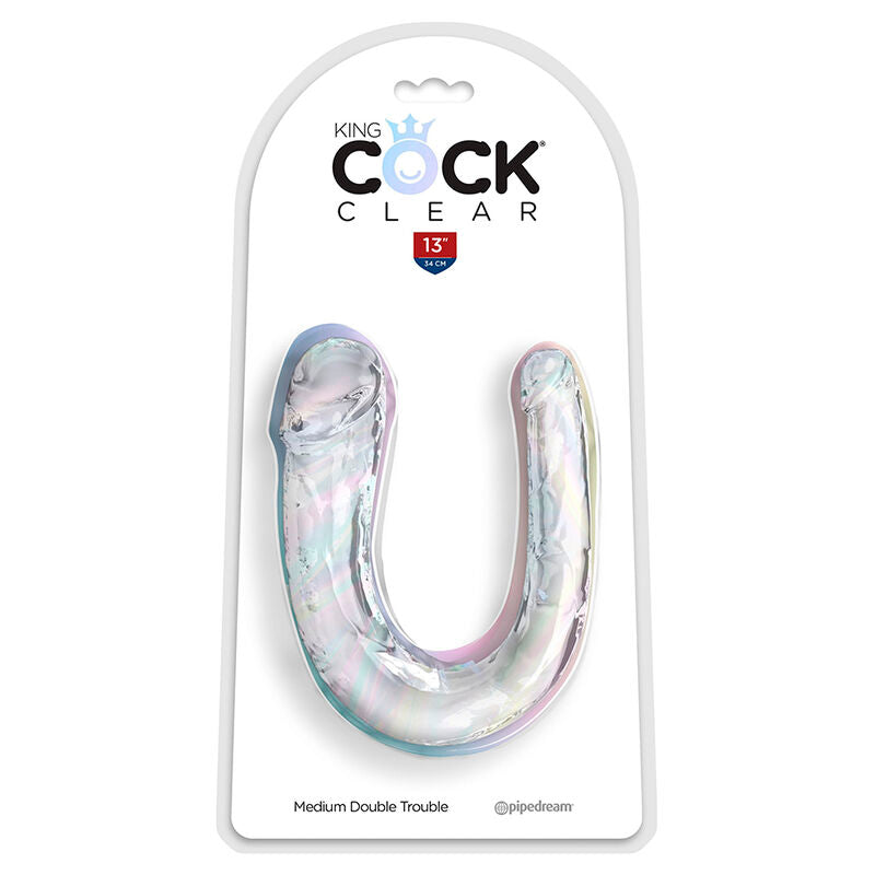 King Cock Clear Double Trouble dupla dildó – 33 cm (2)