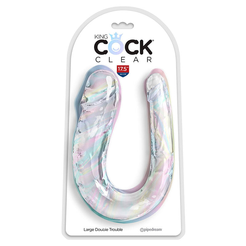 King Cock Clear Double Trouble dupla dildó – 44 cm (2)