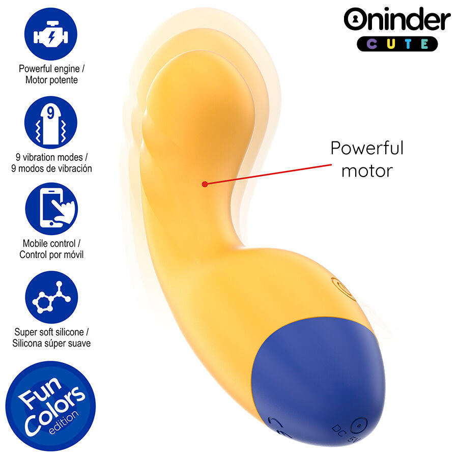 Oninder Cute Love Buddy Master G-pont-vibrátor – sárga (3)