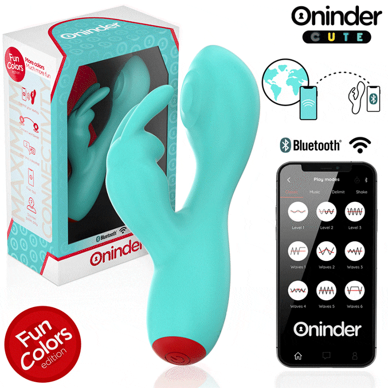 Oninder Cute Love Bunny kopogtató nyuszis vibrátor – türkiz (2)