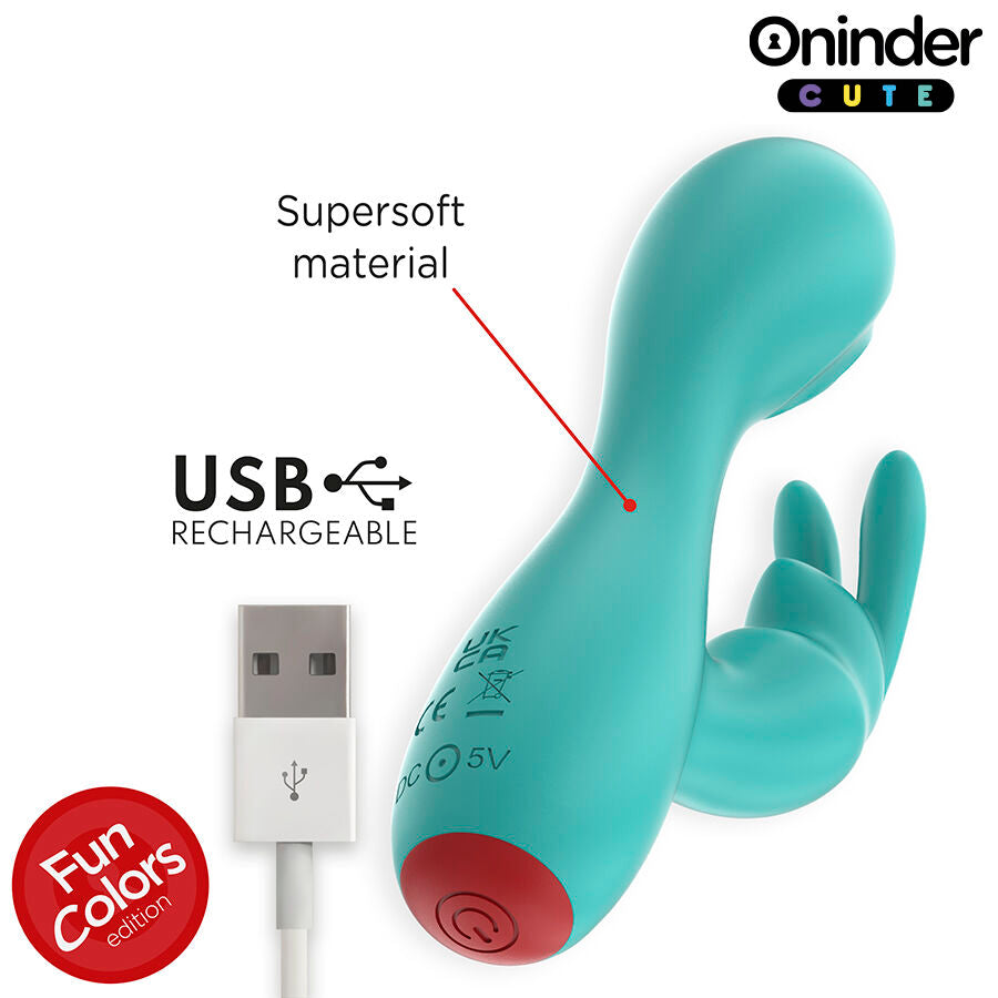 Oninder Cute Love Bunny kopogtató nyuszis vibrátor – türkiz (6)