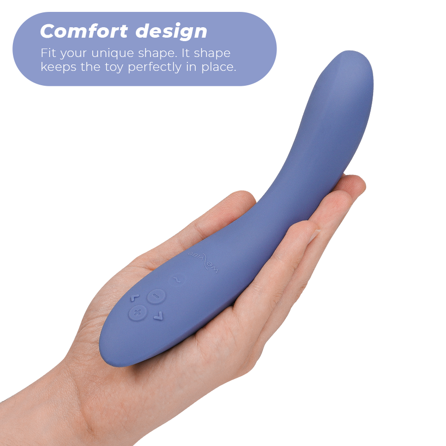 We-Vibe Rave 2 Kék vibrátor kézben, puha szilikon borítással, pontos G-pont stimulációhoz