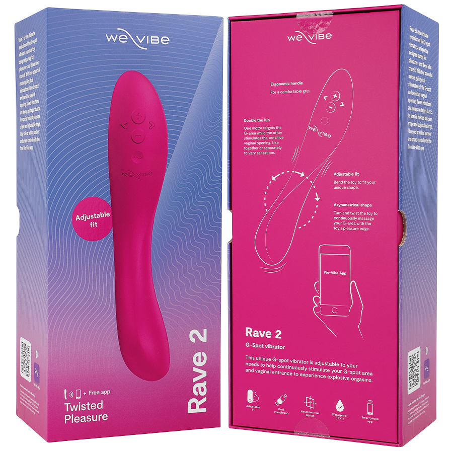 We-Vibe Rave 2 Rózsaszín G-pont vibrátor dobozban, elegáns csomagolásban, erős rezgő funkcióval